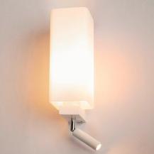 QUADRASS Glaswandlampe mit LED-Leselampe blendfrei weiß SLV 1003429
